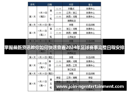 掌握最新资讯教你如何快速查看2024年足球赛事完整日程安排